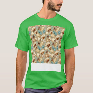 Seashell Seamless Pattern Sea Muschel Clam Beach S T-Shirt