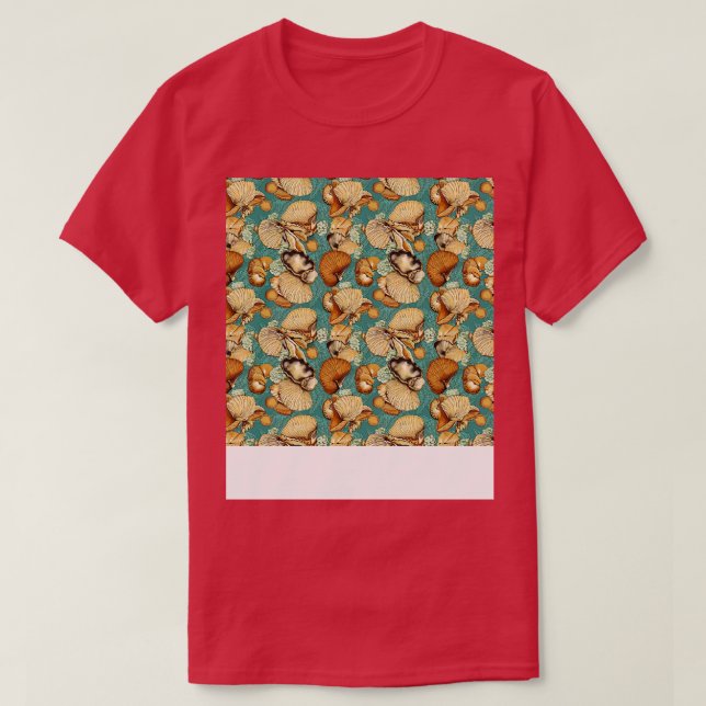 Seashell Seamless Pattern Sea Muschel Clam Beach S T-Shirt (Design vorne)