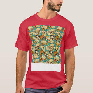 Seashell Seamless Pattern Sea Muschel Clam Beach S T-Shirt
