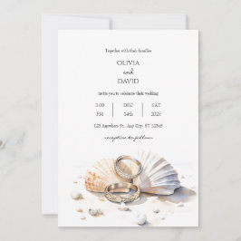 Seashell Shore Hochzeit Einladung