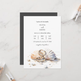 Seashell Shore Hochzeit Einladung