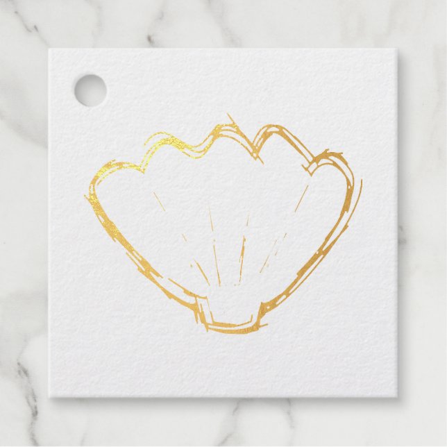 Seashell Sketch Geschenkanhänger (Vorderseite)