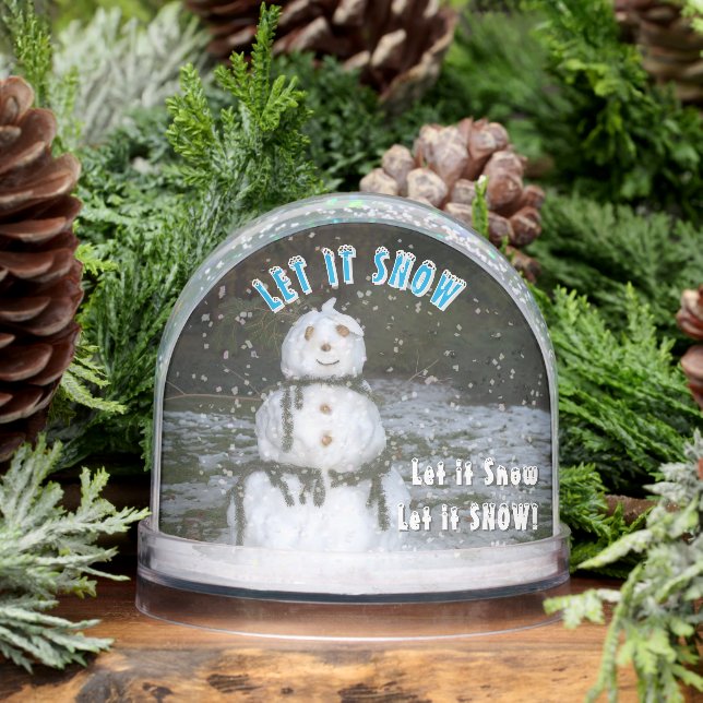 Seashell Snowman Let It Snow PHOTO Reverse Side Schneekugeln (Winter)