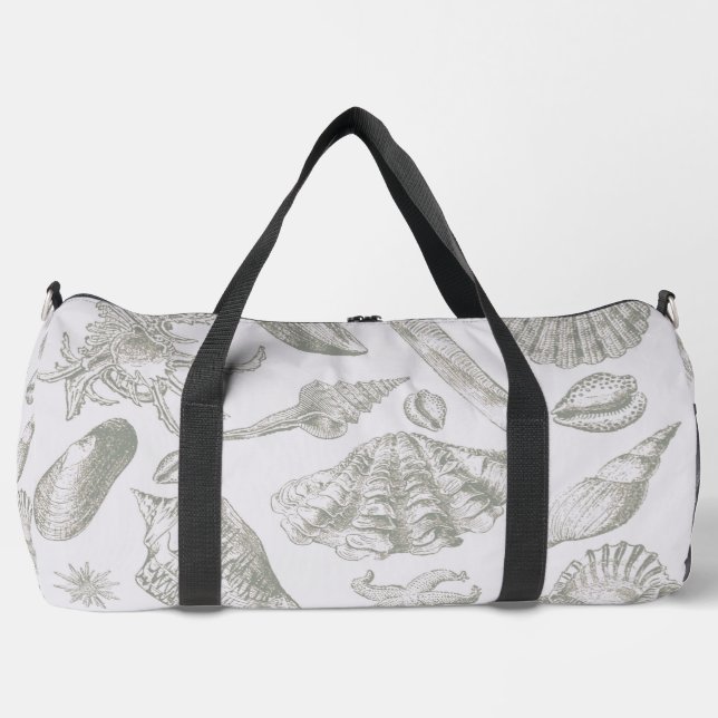Seashell Soft Antique Art Beach Muscheln Duffle Bag (Vorderseite)