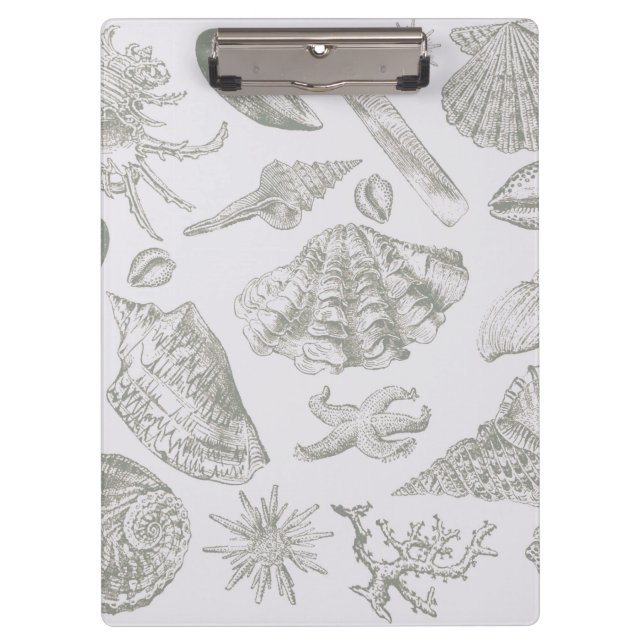 Seashell Soft Antique Art Beach Muscheln Klemmbrett (Vorderseite)