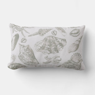 Seashell Soft Antique Art Beach Muscheln Lendenkissen