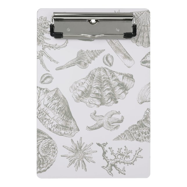 Seashell Soft Antique Art Beach Muscheln Mini Klemmbrett (Vorderseite)