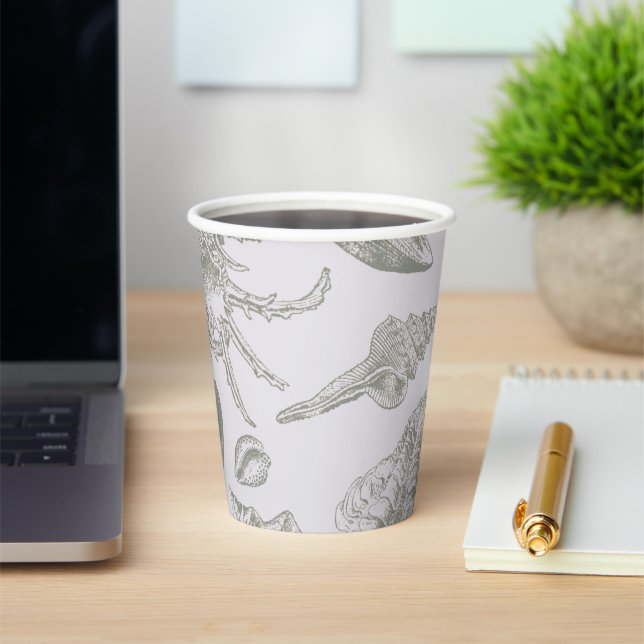 Seashell Soft Antique Art Beach Muscheln Pappbecher (InSitu)