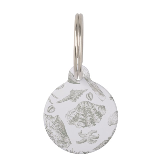 Seashell Soft Antique Art Beach Muscheln Tiernamensmarke (Vorderseite)