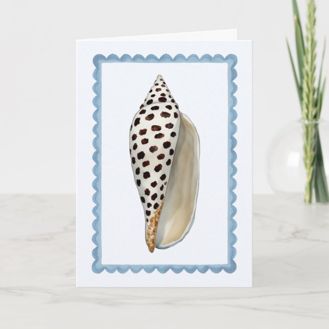 Seashell Stamp Watercolor Beach Greeting Card Karte (Vorderseite)