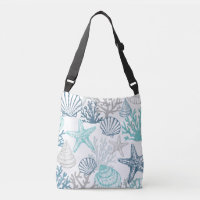 Seashell Starfish Muster blau und Aquamarin