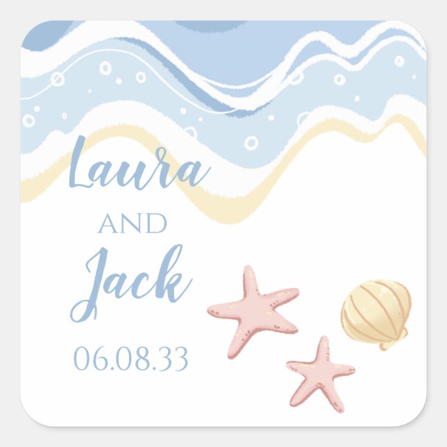 Seashell Starfish Ocean Theme Sticker (Vorderseite)