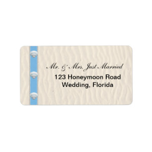 Seashell-Strand-Hochzeit Adressaufkleber
