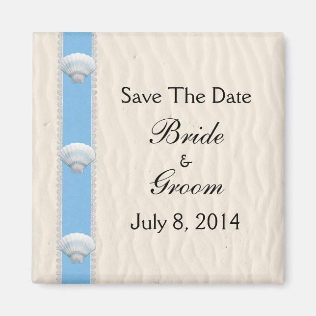 Seashell-Strand-Hochzeit Save the Date Magnet (Vorne)