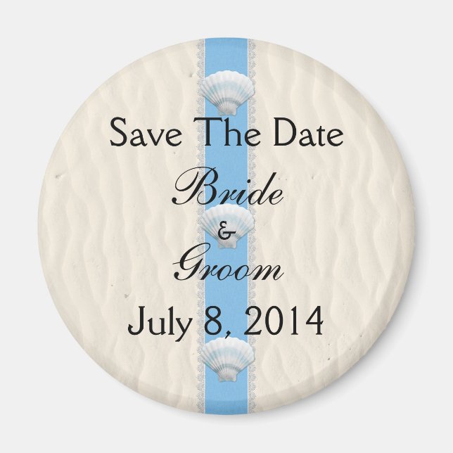 Seashell-Strand-Hochzeit Save the Date Magnet (Vorne)