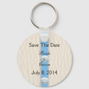 Seashell-Strand-Hochzeit Save the Date Schlüsselanhänger