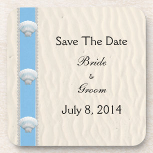 Seashell-Strand-Hochzeit Save the Date Untersetzer