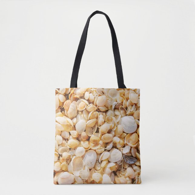 Seashell strukturierte Sommer Strand Hintergrund. (Vorderseite)