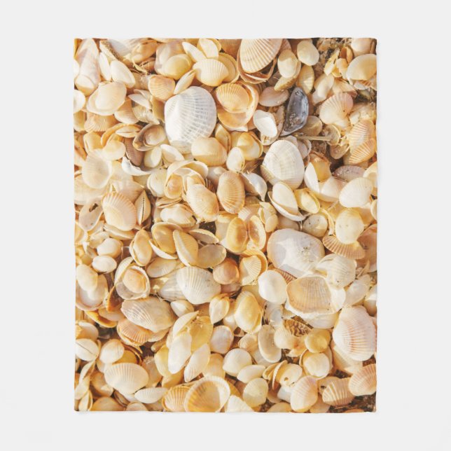 Seashell strukturierte Sommer Strand Hintergrund. Fleecedecke (Vorderseite)