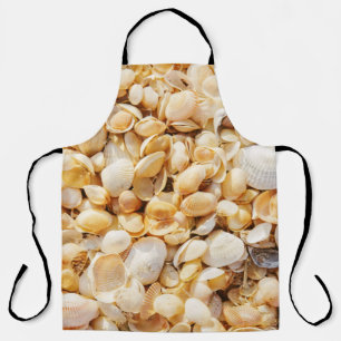 Seashell strukturierte Sommer Strand Hintergrund. Schürze