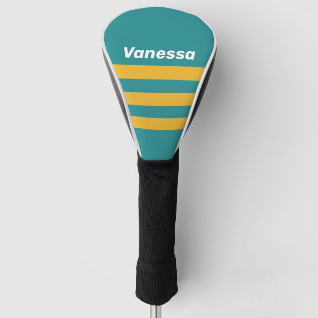 Seashell Sunrise Across Striping with Name Golf Headcover (Vorderseite)