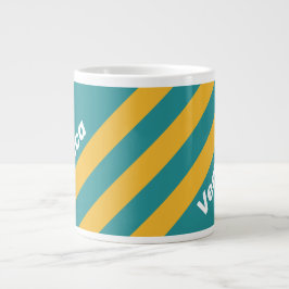 Seashell Sunrise Stripes with Name Jumbo-Tasse