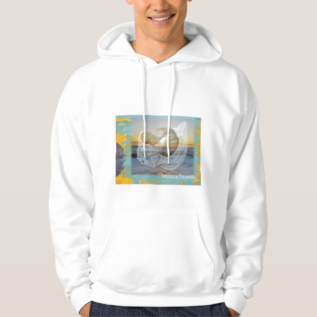 Seashell & Surf - Massachusetts auf Cape Cod Hoodie (Vorderseite)