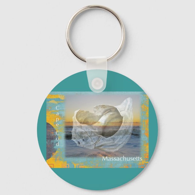 Seashell & Surf - Massachusetts auf Cape Cod Schlüsselanhänger (Vorderseite)