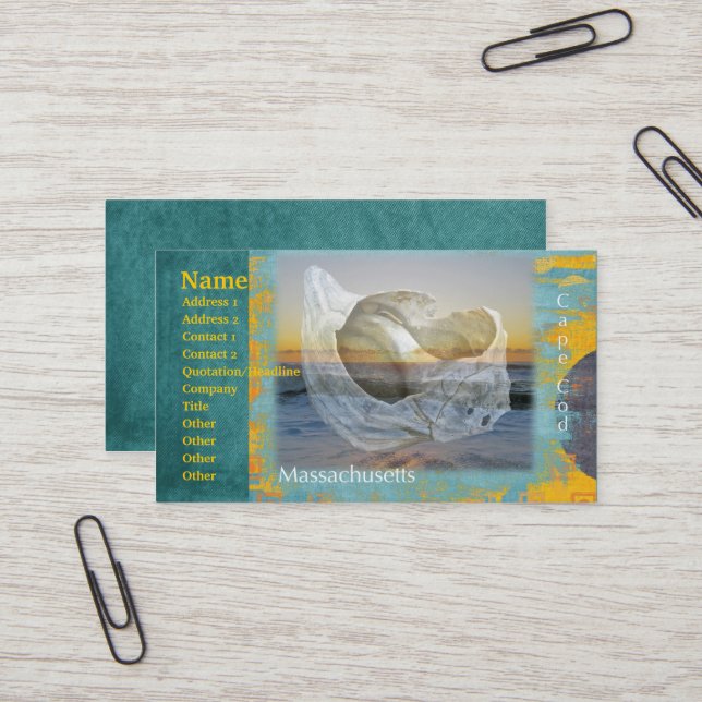 Seashell & Surf - Massachusetts auf Cape Cod Visitenkarte (Vorderseite/Rückseite Beispiel)