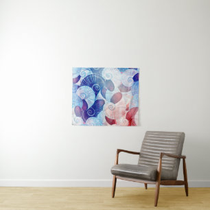 Seashell-Szenen-Muster Wandteppich