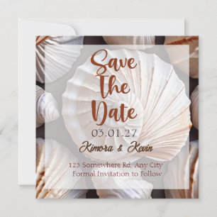 Seashell Theme Personalisiert Save the Date-Karte Date