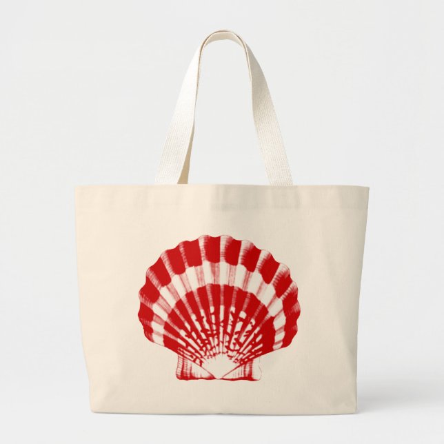 Seashell - tief rot und weiß jumbo stoffbeutel (Vorne)