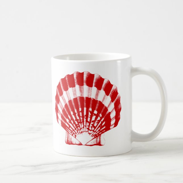 Seashell - tief rot und weiß kaffeetasse (Rechts)