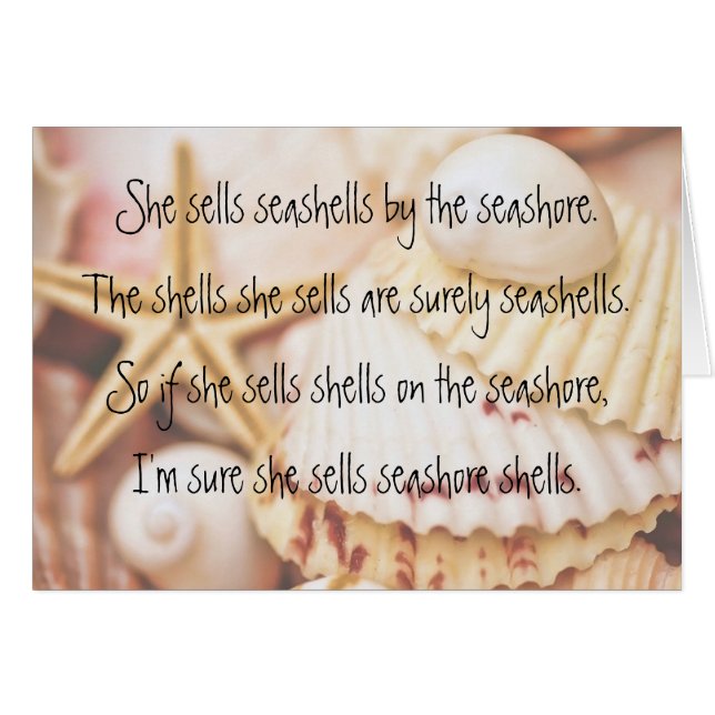 Seashell Tongue Twister Card (Vorderseite (Horizontal))