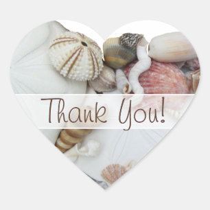 Seashell Treasures "Danke" Herz-Gefallen-Label Herz-Aufkleber