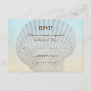 Seashell Tropical Beach Wedding Response Card RSVP Karte