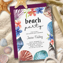 Seashell Tropical Blume Abschluss Beach Party Einladung