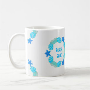Seashell umkreist Strandbabe oder individuelle Nam Kaffeetasse