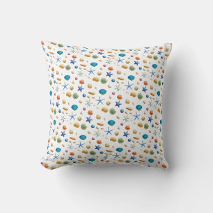 Seashell und Starfish Beach Themed Throw Kissen