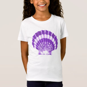 Seashell - Veilchen und Weiß T-Shirt