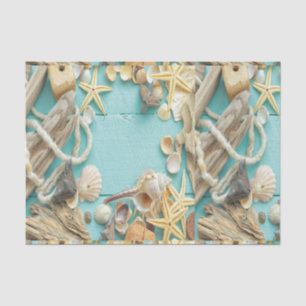Seashell, Vintag, Collage, Türkis, Chic, trendy, Seidenpapier