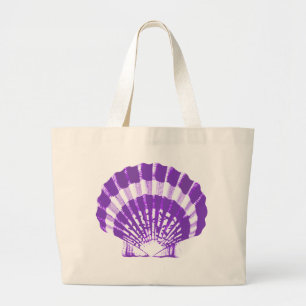 Seashell - violett und weiß jumbo stoffbeutel