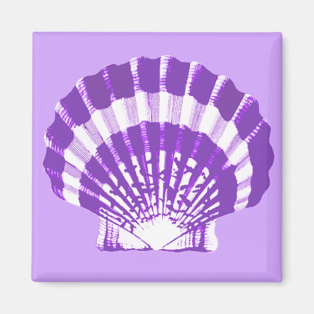 Seashell - violett und weiß magnet (Vorne)
