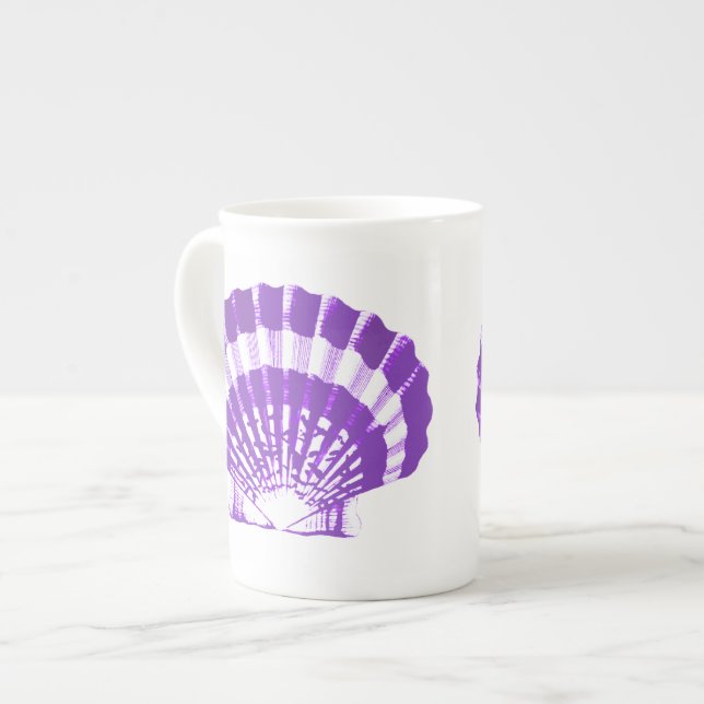 Seashell - violett und weiß prozellantasse (Vorderseite Links)