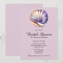 Seashell Wasserstrand Brautparty pink weiß Einladung