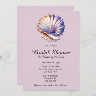 Seashell Wasserstrand Brautparty pink weiß Einladung
