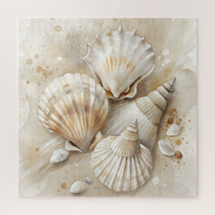 Seashell Watercolor Coastal Puzzle