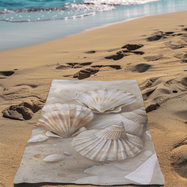Seashell Watercolor Coastal Strandtuch (Von Creator hochgeladen)