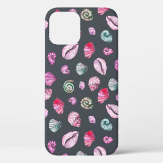 Seashell Watercolor: Dunkles blaues Muster Case-Mate iPhone Hülle