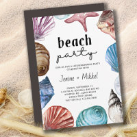 Seashell Watercolor House Erwärmung Beach Party